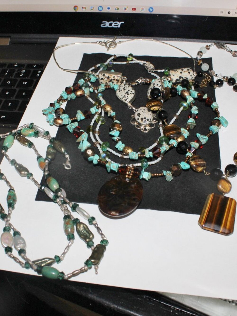 205 Grams 925 Sterling Exotic Stone Chains Bundle At Last 6